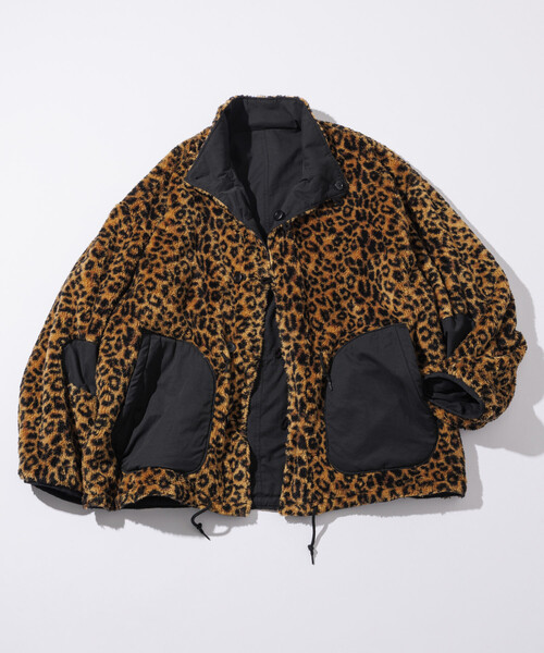 セール】ビッグシルエット スタンドネック リバーシブル ボアブルゾン