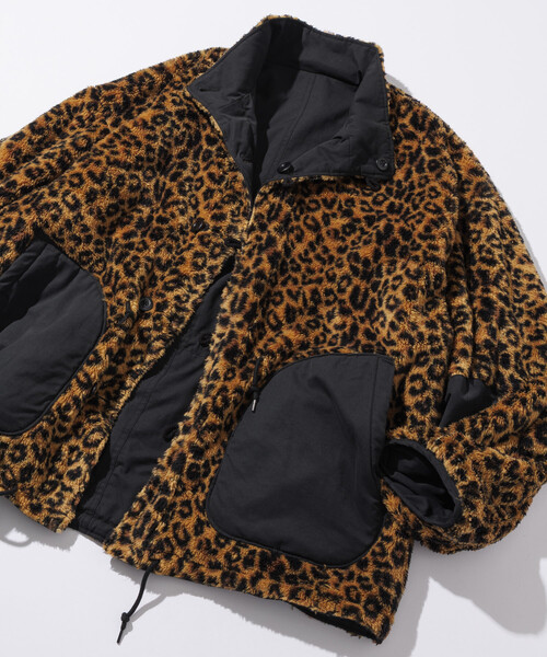 セール】ビッグシルエット スタンドネック リバーシブル ボアブルゾン