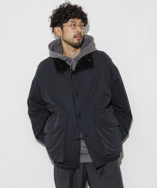 セール】ビッグシルエット スタンドネック リバーシブル ボアブルゾン