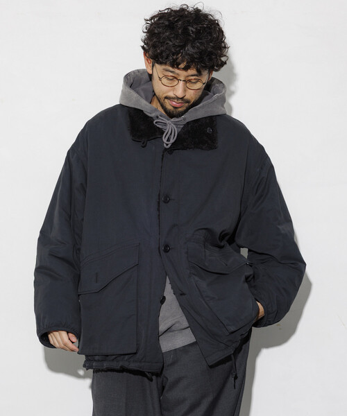 セール】ビッグシルエット スタンドネック リバーシブル ボアブルゾン