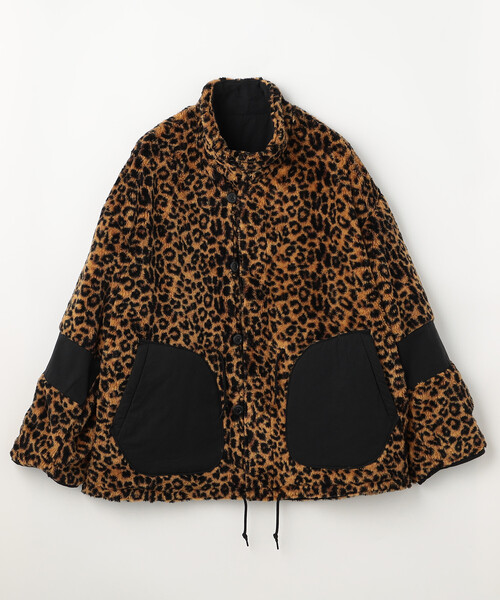 セール】ビッグシルエット スタンドネック リバーシブル ボアブルゾン