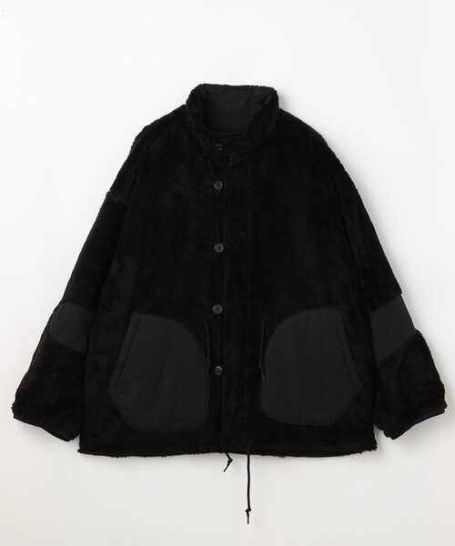 セール】ビッグシルエット スタンドネック リバーシブル ボアブルゾン
