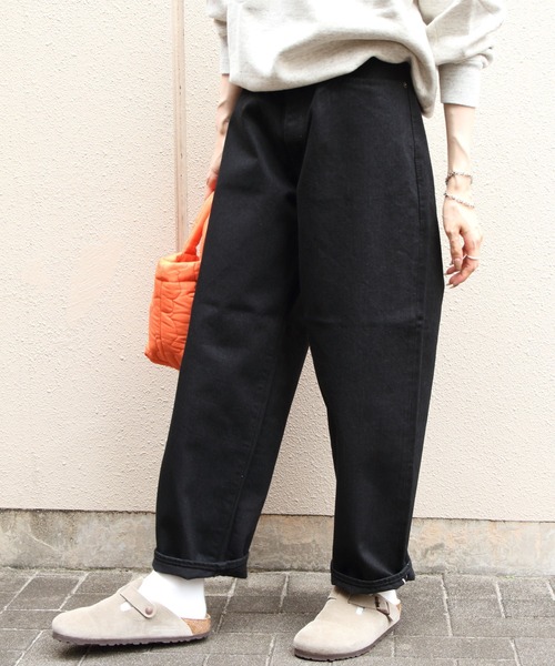 Sanca(サンカ)の「Sanca/サンカ ブラックデニム5Pワイドフィット BLACK DENIM 5P WIDE FIT(ウィメンズ)(デニムパンツ・レディース・ブラック・0)」の12枚目の写真