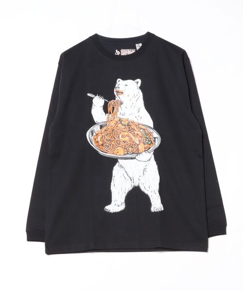 go slow caravan（ゴースローキャラバン）の「go slow caravan/ゴースローキャラバン　超ヘビーUSA/C ナポリタンクマ＆猫ロングスリーブＴ（Tシャツ/カットソー・メンズ・A/C/D/B・MEDIUM/LARGE）」の2枚目の写真