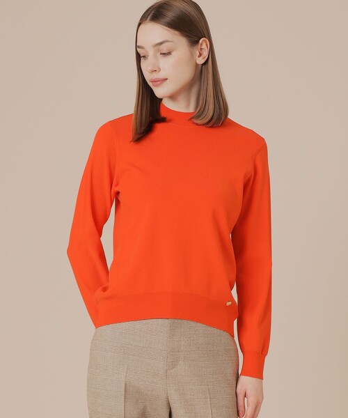 MACKINTOSH LONDON（マッキントッシュ ロンドン）の「スライトラスターストレッチニットプルオーバー（ニット/セーター・レディース・ブラック/ベージュ/オレンジ・38）」の3枚目の写真