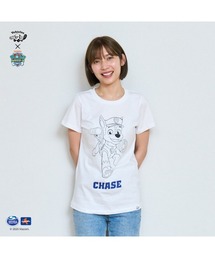 L.E.D.BITES（エルイーディーバイツ）の「パウパトロール 子供服　グラフィック半袖Tシャツチェイスホワイト チェイス（Tシャツ/カットソー）」