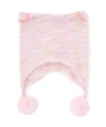 SLAP SLIP（スラップスリップ）の「リボン付きネコ耳ニット帽(48~55cm)（ニットキャップ/ビーニー）」