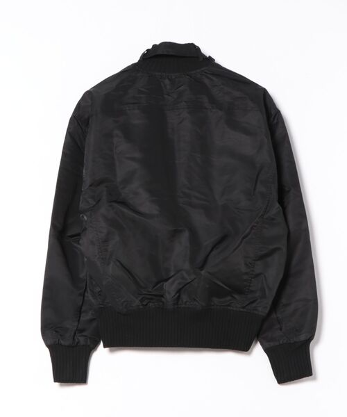 Chikashitsu +(チカシツプラス)の「【Chikashitsu +】zip up design bomber blouson / 【チカシツプラス】ジップアップデザインボンバーブルゾン(MA-1・メンズ・ブラック・S/L)」の16枚目の写真
