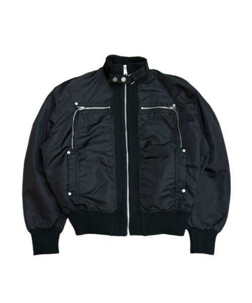 Chikashitsu +(チカシツプラス)の「【Chikashitsu +】zip up design bomber blouson / 【チカシツプラス】ジップアップデザインボンバーブルゾン(MA-1・メンズ・ブラック・S/L)」の15枚目の写真