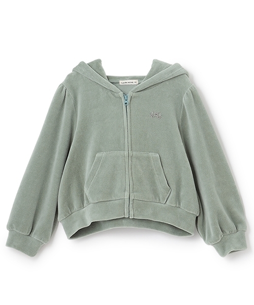 早い者勝ち❤︎美品★カレンソロジーベロア風スウェット セール】【もっちりベロア】【セットアップ可】ギャザースリーブジップ