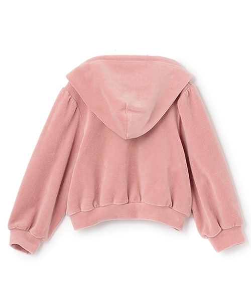 Lycee mine(リセマイン)の「【もっちりベロア】【セットアップ可】ギャザースリーブジップパーカ(パーカー・キッズ・ベージュ/ブラック/ピンク/エメラルド/チャコール・130cm/100cm/150cm/120cm/110cm/140cm)」の12枚目の写真