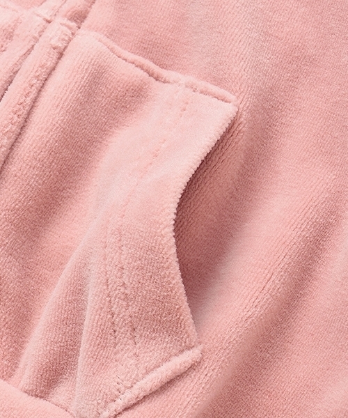 Lycee mine(リセマイン)の「【もっちりベロア】【セットアップ可】ギャザースリーブジップパーカ(パーカー・キッズ・ベージュ/ブラック/ピンク/エメラルド/チャコール・130cm/100cm/150cm/120cm/110cm/140cm)」の15枚目の写真