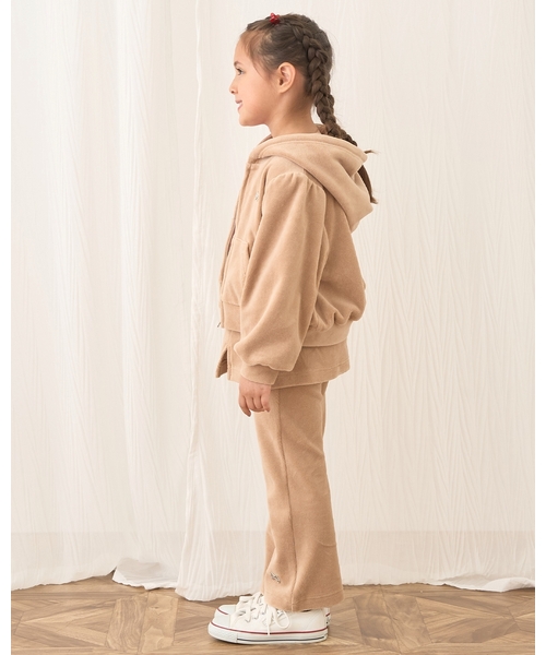 セール】【もっちりベロア】【セットアップ可】ギャザースリーブジップ