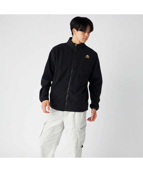 Kappa（カッパ）の「Kappa カッパ 軽量 胸元ファスナーポケット付き マイクロフリース トラックジャケット（ダウンジャケット/コート・メンズ・ブラック/ネイビー・M/L/LL）」の5枚目の写真