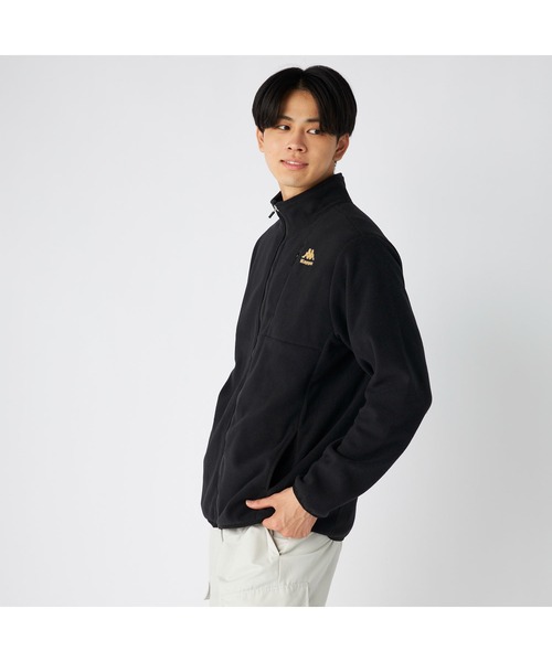 Kappa（カッパ）の「Kappa カッパ 軽量 胸元ファスナーポケット付き マイクロフリース トラックジャケット（ダウンジャケット/コート・メンズ・ブラック/ネイビー・M/L/LL）」の3枚目の写真