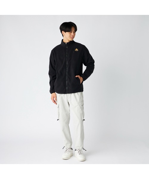 Kappa（カッパ）の「Kappa カッパ 軽量 胸元ファスナーポケット付き マイクロフリース トラックジャケット（ダウンジャケット/コート・メンズ・ブラック/ネイビー・M/L/LL）」の7枚目の写真