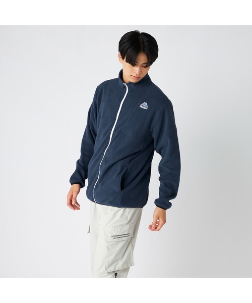 Kappa（カッパ）の「Kappa カッパ 軽量 胸元ファスナーポケット付き マイクロフリース トラックジャケット（ダウンジャケット/コート・メンズ・ブラック/ネイビー・M/L/LL）」の22枚目の写真