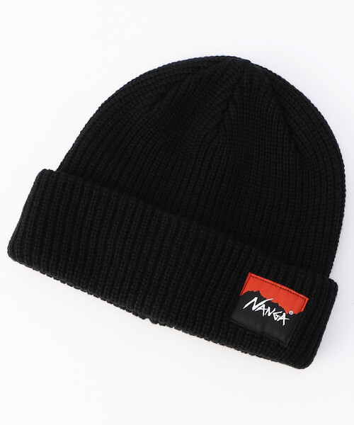 NANGA(ナンガ)の「NANGA/ナンガ BOX LOGO BULKY BEANIE ボックスロゴビーニー(ニットキャップ/ビーニー・メンズ・ブラック/ベージュ/オレンジ/グレー・ONE SIZE)」の2枚目の写真
