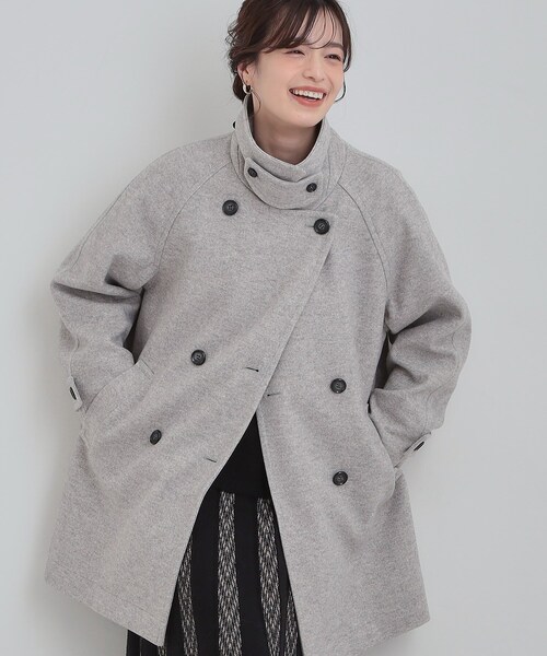 DRESKIP（ドレスキップ）の「【2WAY】こなれきれい ウール調コクーンコート（チェスターコート・レディース・ブルー系その他/チャコールグレー/グレー/ライトベージュ・03/02/01/04）」の3枚目の写真