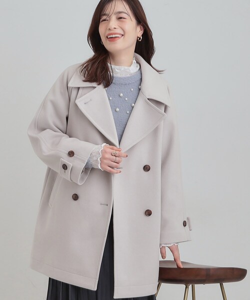 セール】【2WAY】こなれきれい ウール調コクーンコート（チェスター