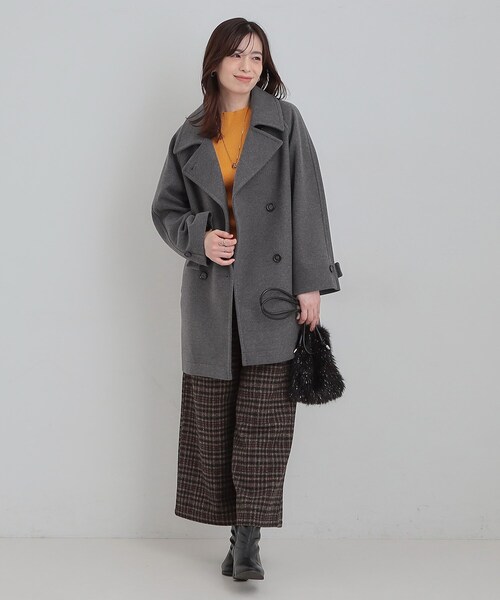 セール】【2WAY】こなれきれい ウール調コクーンコート（チェスター