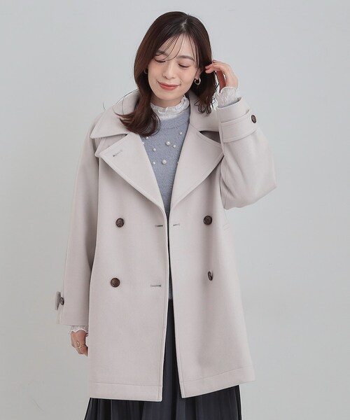 DRESKIP（ドレスキップ）の「【2WAY】こなれきれい ウール調コクーンコート（チェスターコート・レディース・ブルー系その他/チャコールグレー/グレー/ライトベージュ・03/02/01/04）」の22枚目の写真