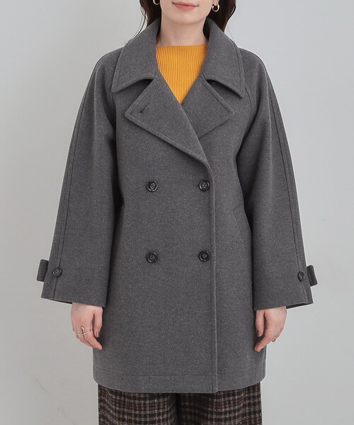 DRESKIP（ドレスキップ）の「【2WAY】こなれきれい ウール調コクーンコート（チェスターコート・レディース・ブルー系その他/チャコールグレー/グレー/ライトベージュ・03/02/01/04）」の9枚目の写真