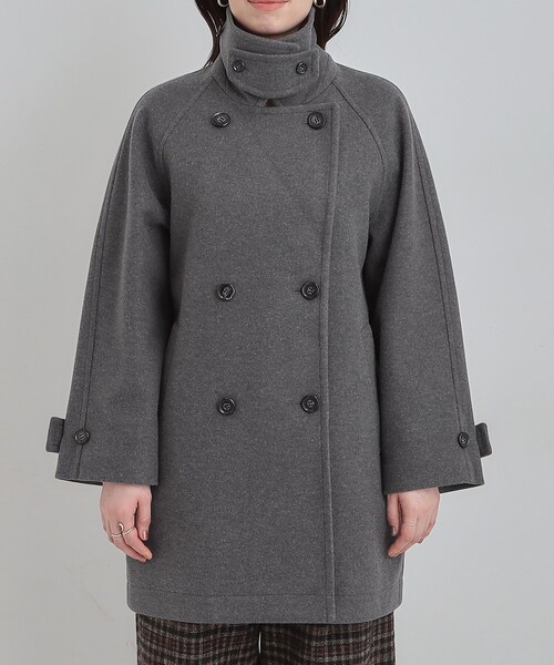 DRESKIP（ドレスキップ）の「【2WAY】こなれきれい ウール調コクーンコート（チェスターコート・レディース・ブルー系その他/チャコールグレー/グレー/ライトベージュ・03/02/01/04）」の10枚目の写真