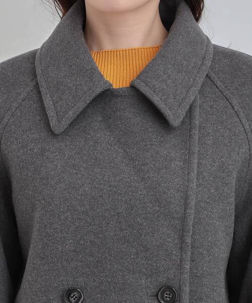 DRESKIP（ドレスキップ）の「【2WAY】こなれきれい ウール調コクーンコート（チェスターコート・レディース・ブルー系その他/チャコールグレー/グレー/ライトベージュ・03/02/01/04）」の12枚目の写真