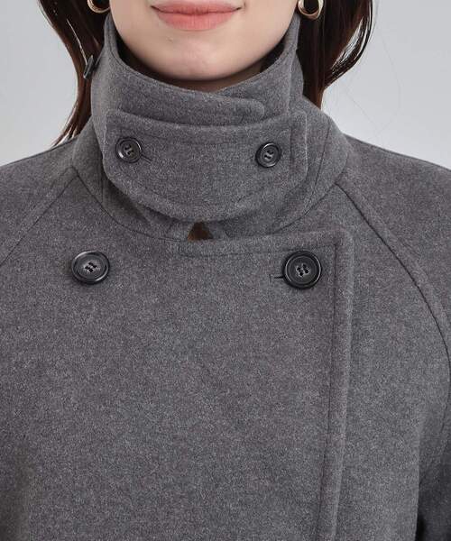 DRESKIP（ドレスキップ）の「【2WAY】こなれきれい ウール調コクーンコート（チェスターコート・レディース・ブルー系その他/チャコールグレー/グレー/ライトベージュ・03/02/01/04）」の14枚目の写真