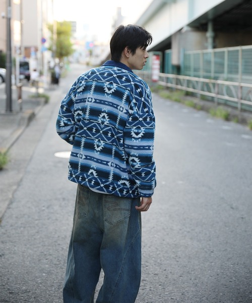 HOOK(フック)の「HOOK -original- 民族風幾何学模様ボアジャケット(その他アウター・メンズ・ブラック/ブルー・LARGE/MEDIUM/X-LARGE)」の21枚目の写真