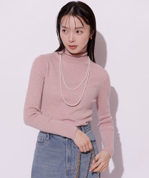 Mystrada(マイストラーダ)の「ベーシックタートルニット(ニット/セーター・レディース・ホワイト/ピンク/グレー/ブラック/ピンク系その他・38)」の5枚目の写真