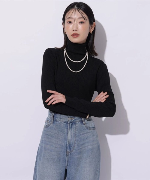 Mystrada(マイストラーダ)の「ベーシックタートルニット(ニット/セーター・レディース・ホワイト/ピンク/グレー/ブラック/ピンク系その他・38)」の7枚目の写真