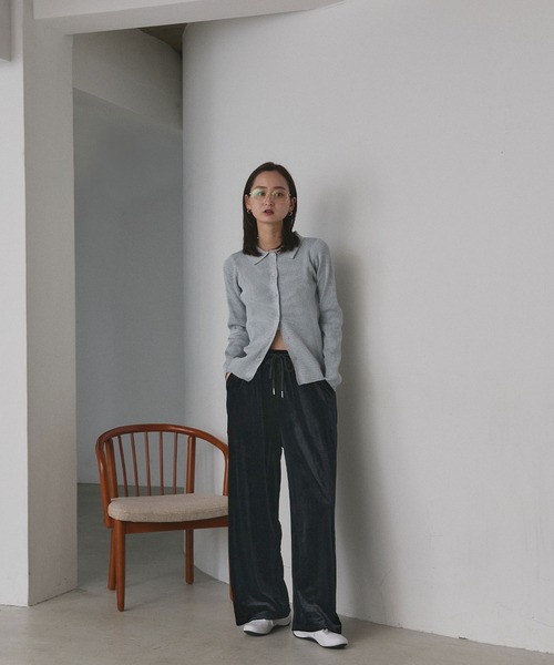 ad thie(アドティエ)の「ベロア イージーロングパンツ(その他パンツ・レディース・ダークブラウン/ブラック/チャコール・FREE)」の4枚目の写真