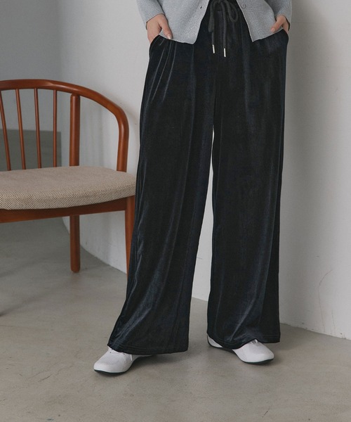 ad thie(アドティエ)の「ベロア イージーロングパンツ(その他パンツ・レディース・ダークブラウン/ブラック/チャコール・FREE)」の10枚目の写真