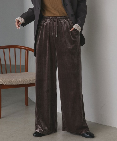 ad thie(アドティエ)の「ベロア イージーロングパンツ(その他パンツ・レディース・ダークブラウン/ブラック/チャコール・FREE)」の19枚目の写真