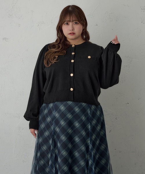 Louiosy(ルオシー)の「【大きいサイズ】ゴールドボタンカーディガン(カーディガン/ボレロ・レディース・ボルドー/ネイビー/ブラック・4L/X-LARGE/3L)」の21枚目の写真