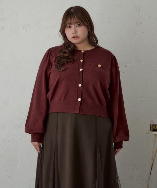 Louiosy(ルオシー)の「【大きいサイズ】ゴールドボタンカーディガン(カーディガン/ボレロ・レディース・ボルドー/ネイビー/ブラック・4L/X-LARGE/3L)」の17枚目の写真