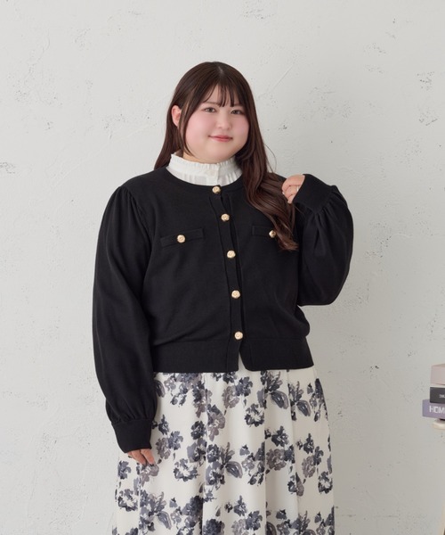 Louiosy(ルオシー)の「【大きいサイズ】ゴールドボタンカーディガン(カーディガン/ボレロ・レディース・ボルドー/ネイビー/ブラック・4L/X-LARGE/3L)」の20枚目の写真