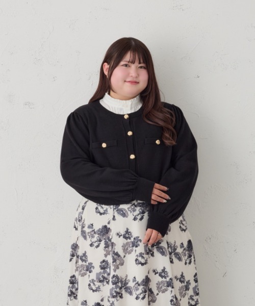 Louiosy(ルオシー)の「【大きいサイズ】ゴールドボタンカーディガン(カーディガン/ボレロ・レディース・ボルドー/ネイビー/ブラック・4L/X-LARGE/3L)」の19枚目の写真