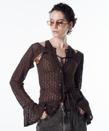 トップス josemoon FLOW LACE SHIRT JOSEMOON/ジョゼムーン】FLOW LACE SHIRT/レースシャツ/ブラウス