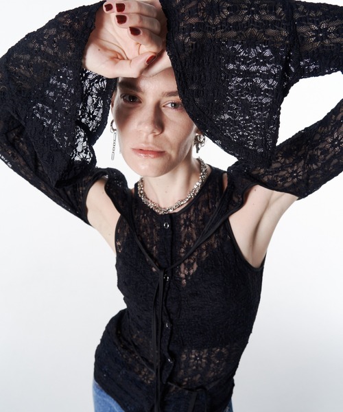 セール】LACE COMPACT LAYERED TOPS/レースコンパクトレイヤード