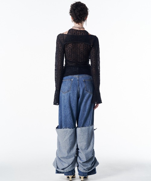 セール】LACE COMPACT LAYERED TOPS/レースコンパクトレイヤード