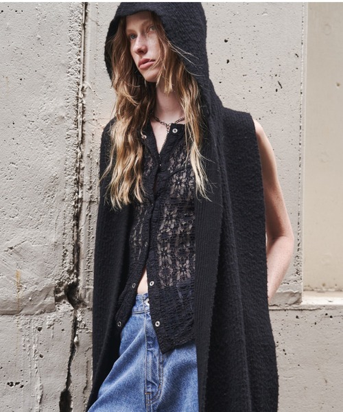 JOSE MOON(ジョゼムーン)の「LACE COMPACT LAYERED TOPS/レースコンパクトレイヤードトップス(Tシャツ/カットソー・レディース・ブラック/ホワイト/ブラウン・FREE)」の18枚目の写真