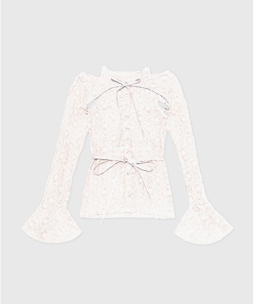 JOSE MOON(ジョゼムーン)の「LACE COMPACT LAYERED TOPS/レースコンパクトレイヤードトップス(Tシャツ/カットソー・レディース・ブラック/ホワイト/ブラウン・FREE)」の20枚目の写真