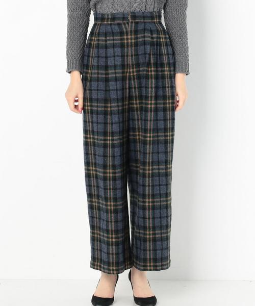 Another Edition（アナザーエディション）の「ウールチェックワイドパンツ/AEBC  W　CHK WID PT◆（その他パンツ・レディース・ライトグレー/ネイビー・SMALL/MEDIUM）」の4枚目の写真