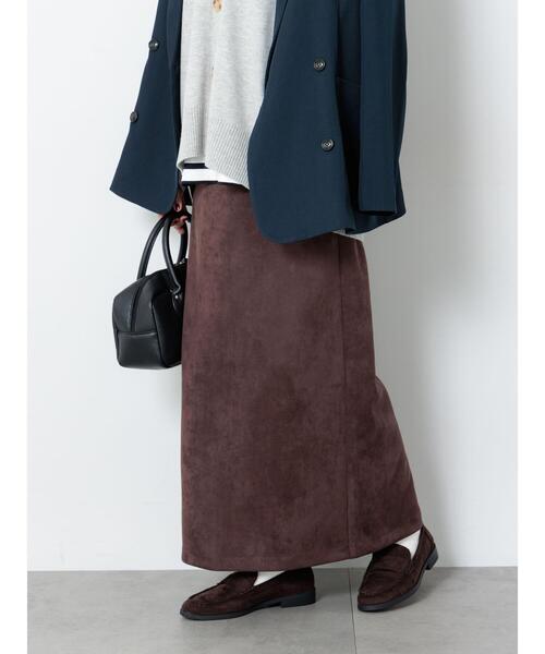 Lugnoncure(ルノンキュール)の「【選べる着丈】スウェード調タイトスカート(スカート・レディース・ブラック/グレー/ブラウン/ピンク・フリー(M)/フリー(L))」の1枚目の写真