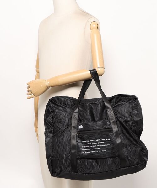 florist(フローリスト)の「【キャリーオン対応・約25L】 撥水 パッカブルライトトラベルバッグ/ サブバッグ(トラベルグッズ・レディース・ブラック/ダークパープル/クリーム/グレー・FREE)」の8枚目の写真
