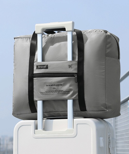 florist(フローリスト)の「【キャリーオン対応・約25L】 撥水 パッカブルライトトラベルバッグ/ サブバッグ(トラベルグッズ・レディース・ブラック/ダークパープル/クリーム/グレー・FREE)」の3枚目の写真