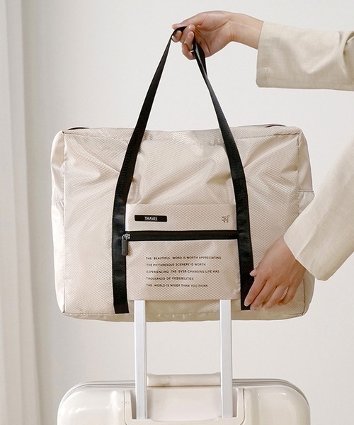 florist(フローリスト)の「【キャリーオン対応・約25L】 撥水 パッカブルライトトラベルバッグ/ サブバッグ(トラベルグッズ・レディース・ブラック/ダークパープル/クリーム/グレー・FREE)」の13枚目の写真
